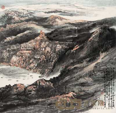 萧平 1990年作 西域天山图 镜心 102×103.5cm